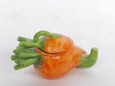 Vintage Khien Ceramic Miniature Carrot Teapot