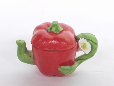 Vintage Khien Ceramic Miniature Bell Pepper Teapot