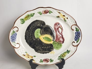 Large Vintage California Pottery Turkey Platter