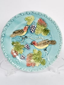 Vintage Black Forest Art Pottery Majolica Plate