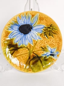 Vintage Art Nouveau Majolica Sunflower Plate