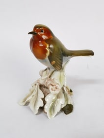 Vintage Signed Porcelain English Robin Figurine