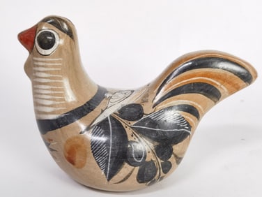 Vintage Tonala Mexican Folk Art Pottery Chicken