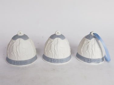 (3) 1990 Lladro Porcelain Bells