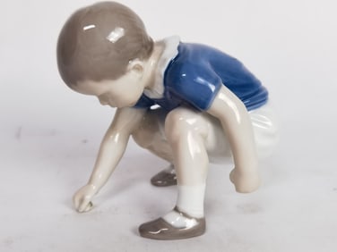 Vintage Royal Copenhagen Porcelain Boy Figurine