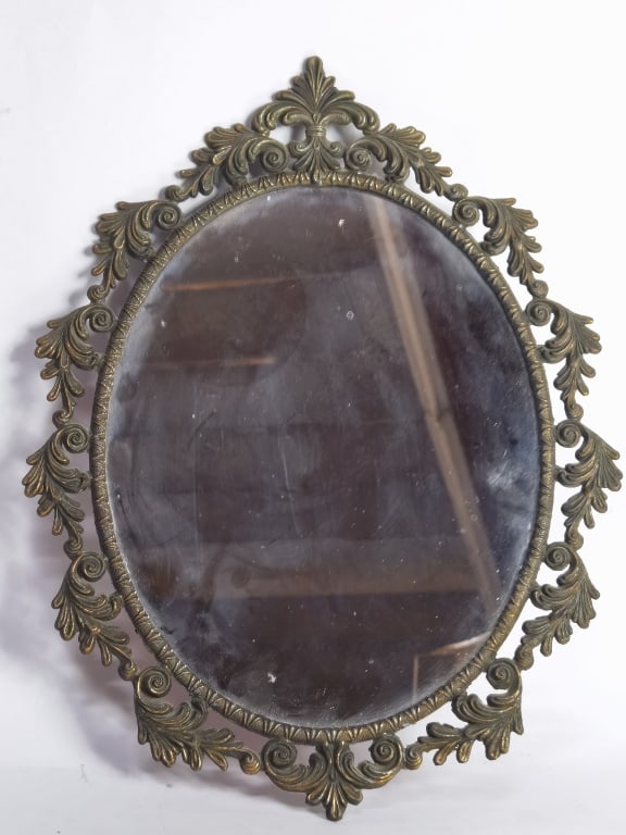 Vintage Brass Wall Mirror (1 of 4)