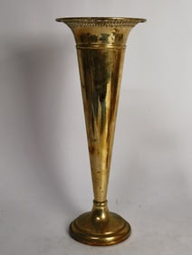 Vintage Brass Trumpet Vase