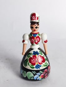 Vintage Hungary Hand Painted Wood Doll