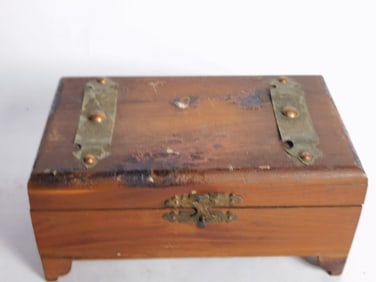 Vintage Wood Carved Trinket Box
