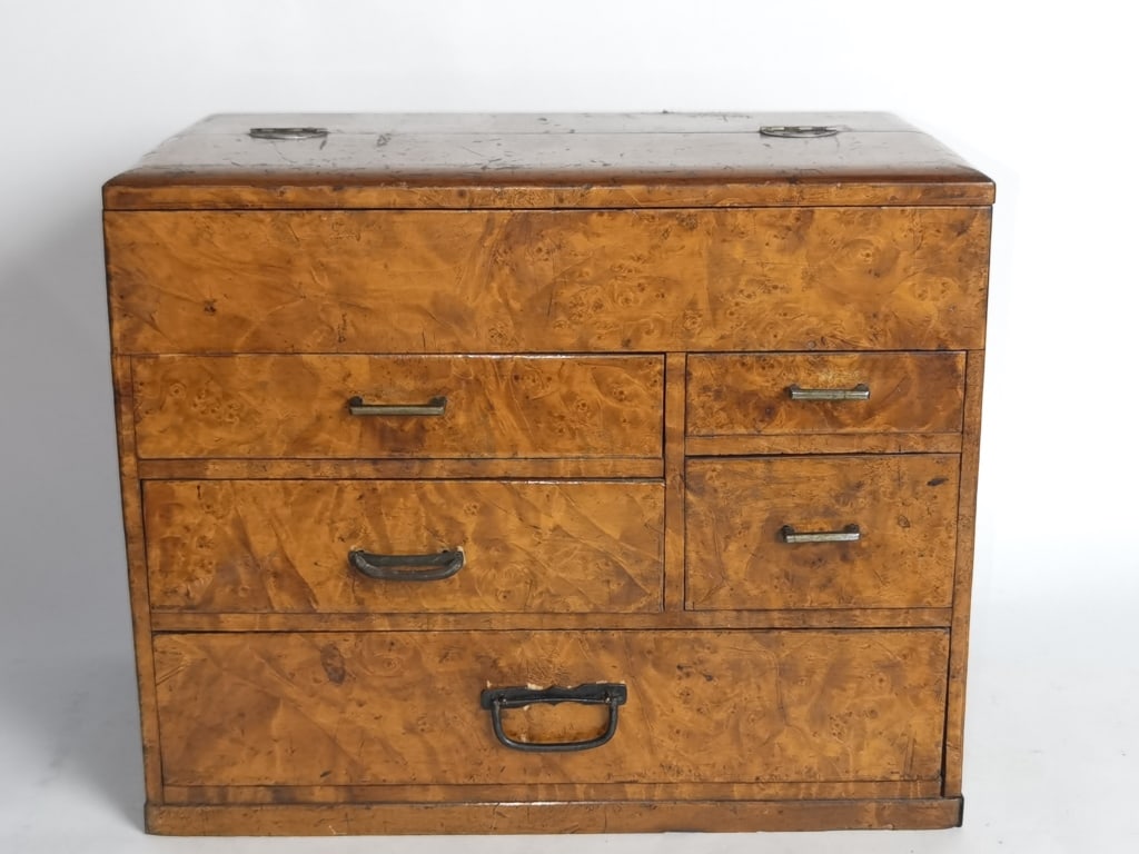 Antique Japanese Maple Curio Cabinet: Antique Japanese Maple Curio Cabinet, 10.25in by 12.75in by 7.75in