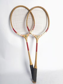 Pr. of Vintage Popular Wood Badminton Racquets