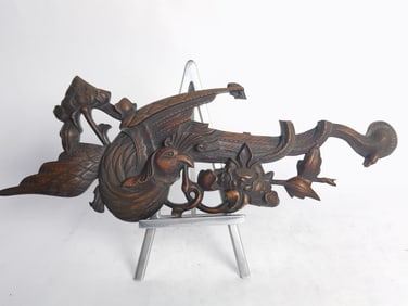 Chinese Hongmu Carved Phoenix Decor