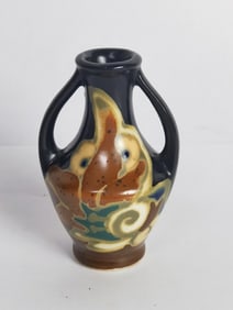 Vintage Japanese Hand Painted Pottery Vase