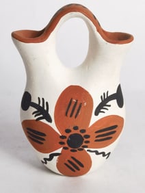 New Mexico Feliz Hand Painted Pottery Vase