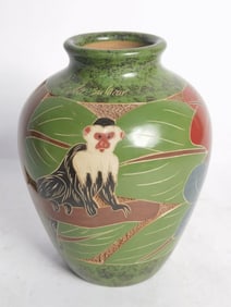 Vintage Celia Salazar Pottery Animal Jar