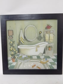 Vintage Bathroom Glass Art