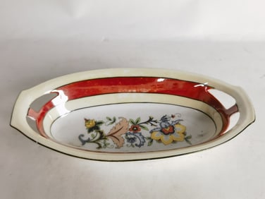 Vintage German Porcelain Floral Celery Plate