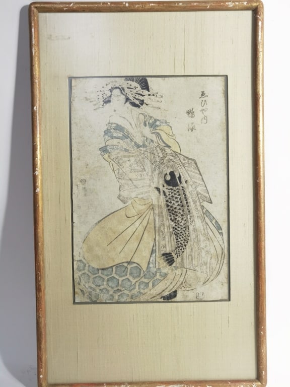 Antique Japanese Ukiyo-e: Antique Japanese Ukiyo-e, 24.75in by 14.75in