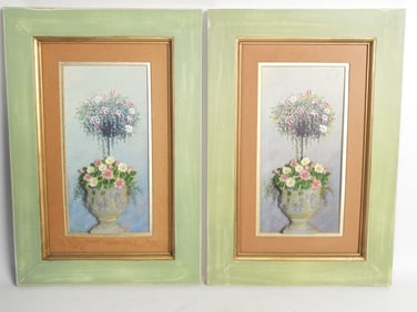 Pr. of Vintage Floral Wall Hangings