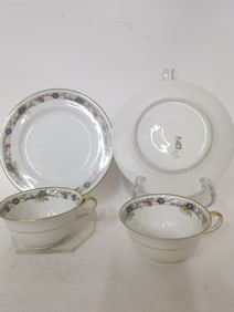 (2) Vintage G. Ahrenfeld Limoges Porcelain Cup Set