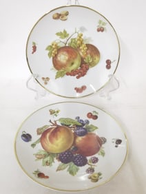 (2) Vintage Bavaria Germany Porcelain Fruit Plates