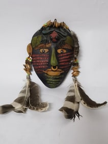 Vintage Indian Warrior Head Wall Panel