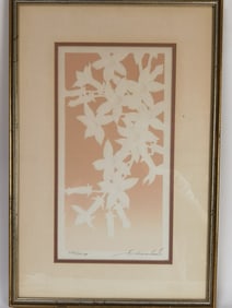 Embossed Flowers Serigraph, Signed and Numbered