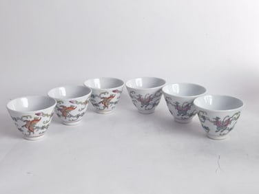 Chinese Porcelain Famille Rose Melon/Butterfly Tea