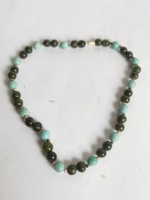 Spinach Jade Bead Necklace