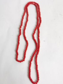 Red Stone Bead Necklace
