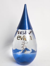 2002 Evian Collectible Glass Water Bottle