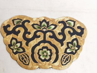 Vintage Chinese Gold Thread Embroidery