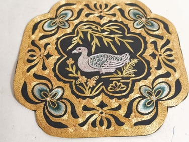Vintage Chinese Gold Thread Embroidery