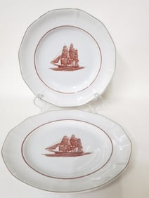 (2) Vintage Wedgwood Porcelain Flying Cloud Plates