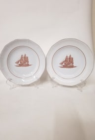 (2) Vintage Wedgwood Porcelain Flying Cloud Plates