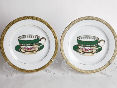 (2) Vintage Royal Gallery Gold Buffet Plates