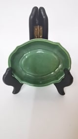 Vintage Chinese Porcelain Green Glaze Dish