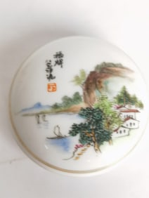 Chinese Fujian Seal Ink in Porcelain Seal Ink Box