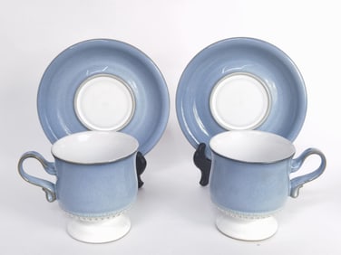 (2) Vintage Derby Castile Blue Cup Sets