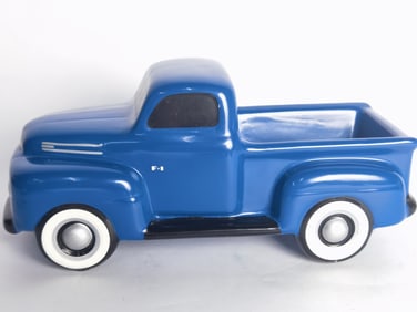 Vintage Ford Ceramic Blue Truck