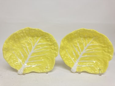 Pr. of Vintage Secla Portugal Porcelain Yellow Cab