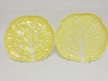 Pr. of Vintage Secla Portugal Porcelain Yellow Cab