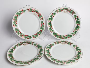 (4) Sango Noel 1990 Porcelain Christmas Plates