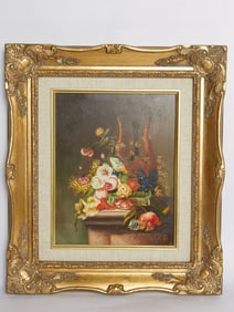 Vintage Still Life Oil Painting Signed Mancini