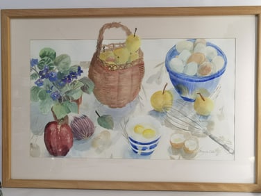 1989 Vintage Watercolor Painting, Signed Patricia