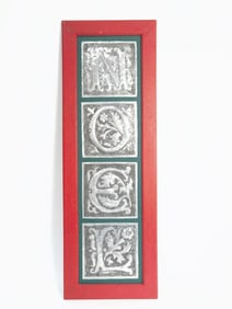 Metal "Noel" Hanging Plaque, Made in Thailand