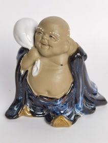 Vintage Chinese Shiwan Pottery Buddha