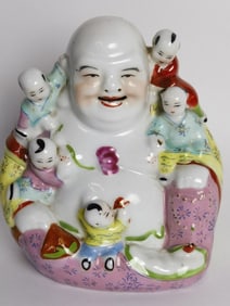 Vintage Chinese Porcelain Famille Rose Buddha