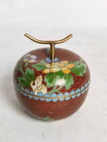 Vintage Chinese Cloisonne Apple Box