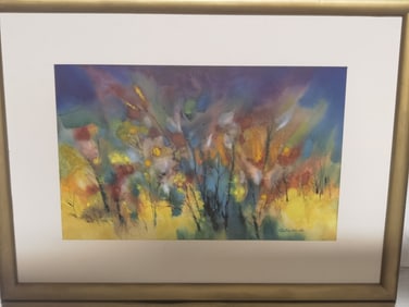 2005 Impressionist Watercolor Floral Painting by J